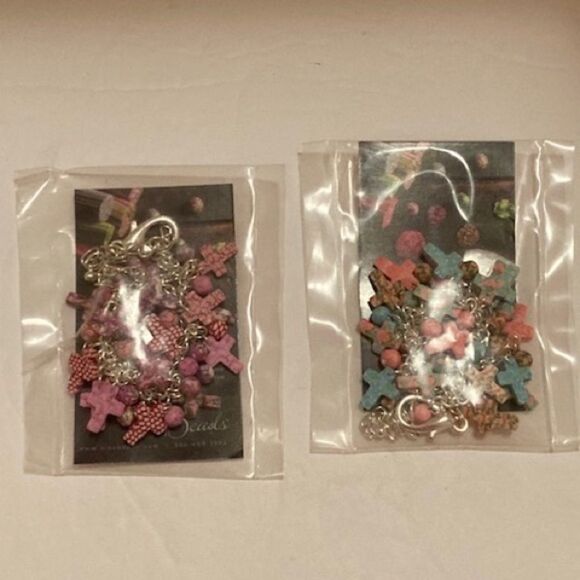 Viva Beads Jewelry - NEW SEALED Lot of 2 Cluster Cross Bracelets by Viva Beads
